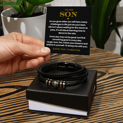 For Son: Love You Forever Bracelet with Message Card — "I'll always be with you"