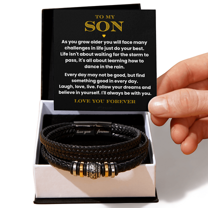 For Son: Love You Forever Bracelet with Message Card — "I'll always be with you"