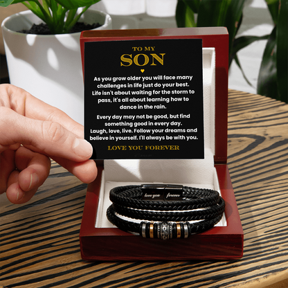 For Son: Love You Forever Bracelet with Message Card — "I'll always be with you"