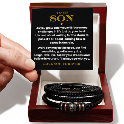 For Son: Love You Forever Bracelet with Message Card — "I'll always be with you"