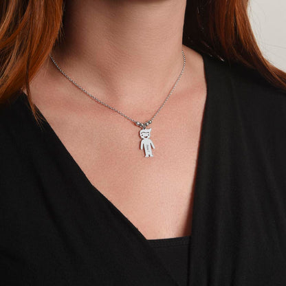 Engraved Kids Charm Necklace - Personalized Children Names