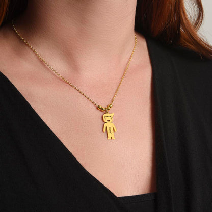 Engraved Kids Charm Necklace - Personalized Children Names