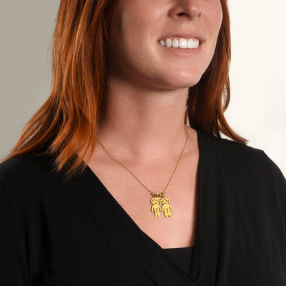 Engraved Kids Charm Necklace - Personalized Children Names