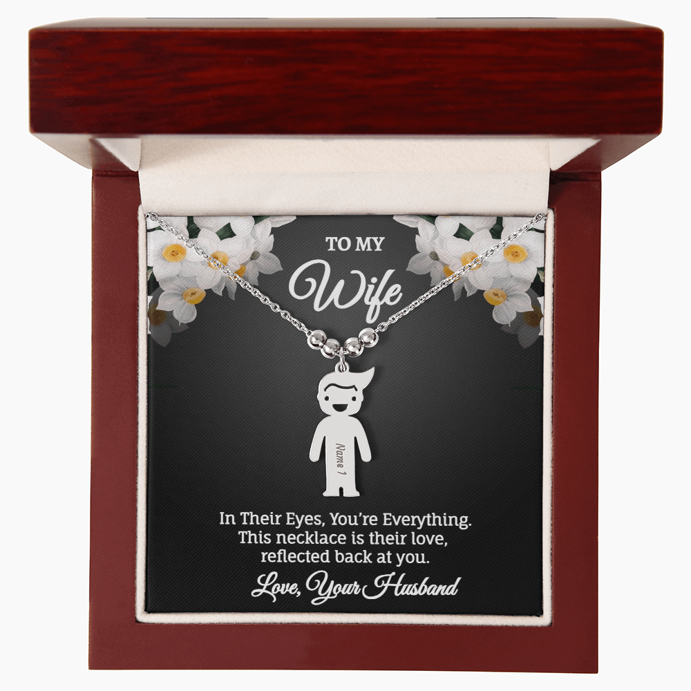 Engraved Kids Charm Necklace - Personalized Children Names