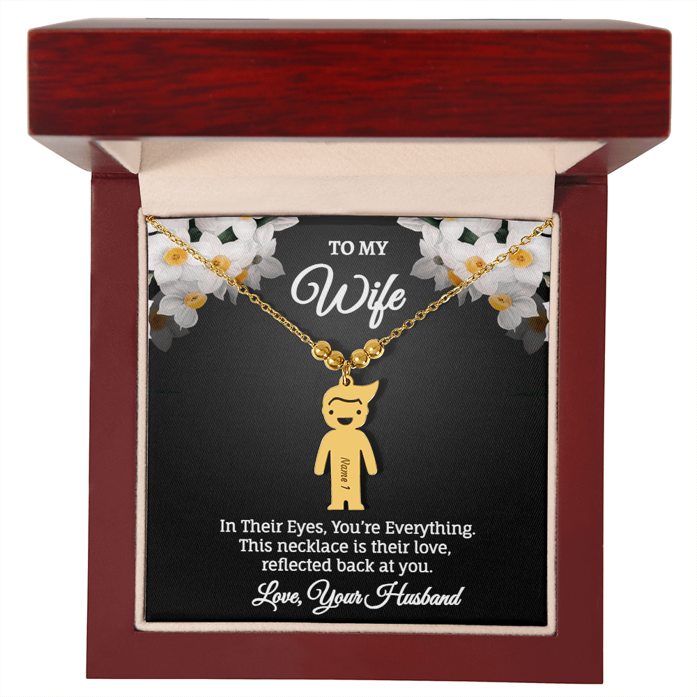 Engraved Kids Charm Necklace - Personalized Children Names