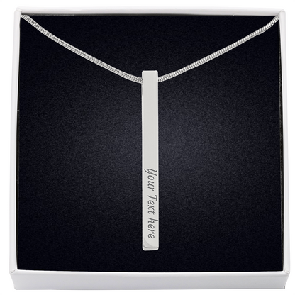 Personalized Engraved 4 Sided Vertical Bar Necklace