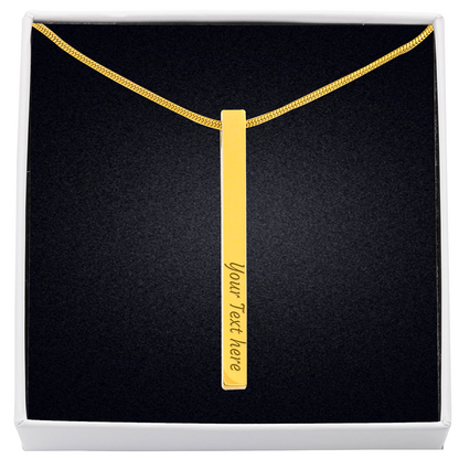 Personalized Engraved 4 Sided Vertical Bar Necklace