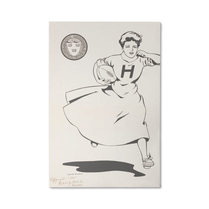 Canvas Wall Art - Woman Playing Football, Harvard University, 1905