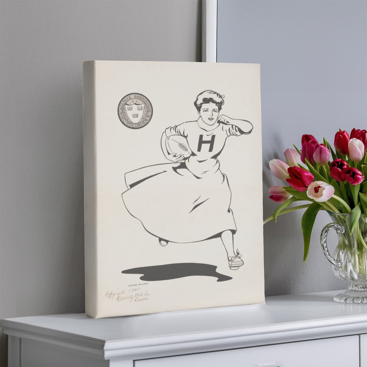 Canvas Wall Art - Woman Playing Football, Harvard University, 1905