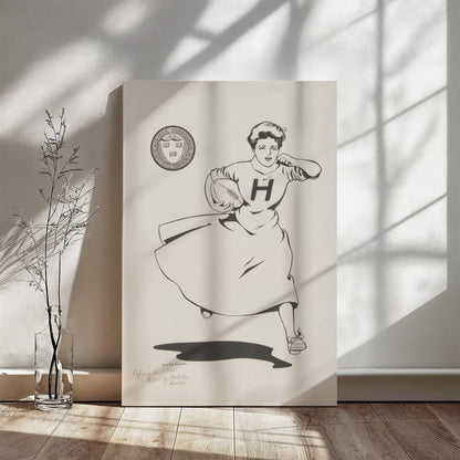 Canvas Wall Art - Woman Playing Football, Harvard University, 1905