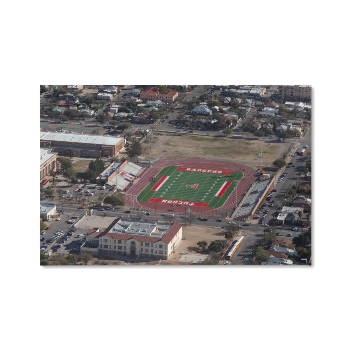 Canvas Wall Art - Tucson, Arizona, area, with a focus on the campus and football stadium of the Tucson High Magnet School