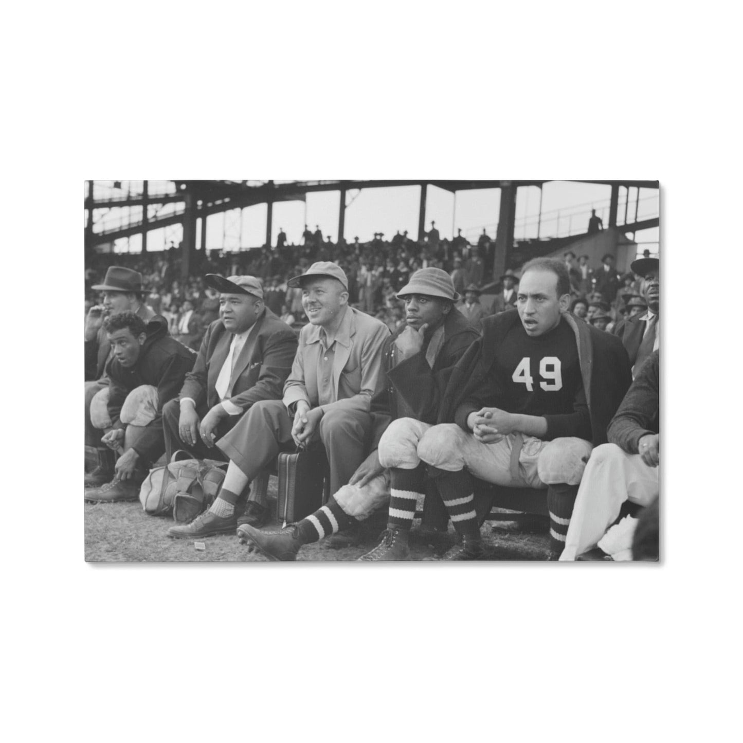 Canvas Wall Art - U St. Lions vs. Baltimore Royales Football Bench and Stands, 1941