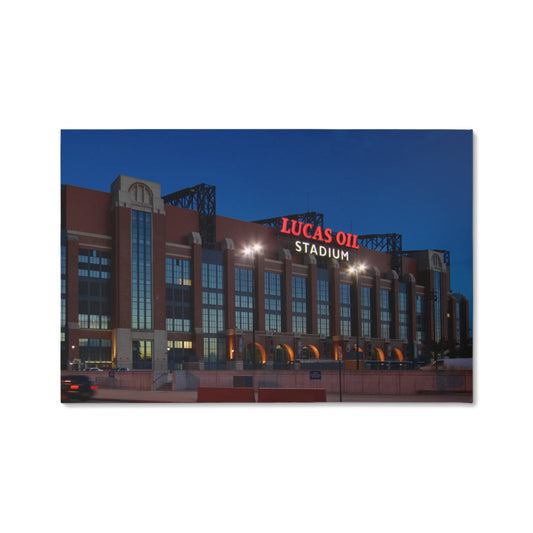 Canvas Wall Art - Dusk shot of Lucas Oil Stadium, home of the Indianapolis Colts NFL team, 2016