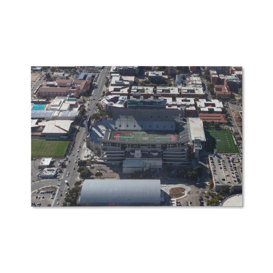 Canvas Wall Art - Aerial view of the Tucson, Arizona, area, with a focus on the University of Arizona campus, football stadium and arena