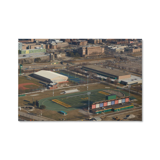 Canvas Wall Art - Detroit, Michigan, Wayne State University campus, including its football stadium
