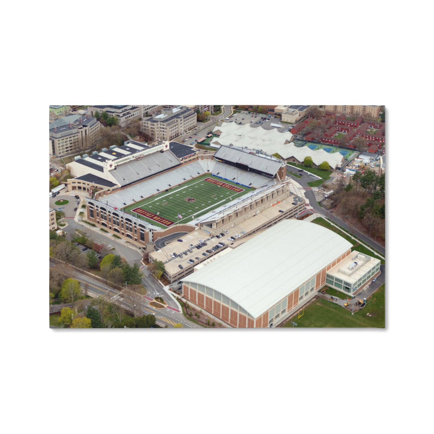 Canvas Wall Art - Boston College campus in the affluent village of Chestnut Hill, west of the city, with a focus on Alumni Stadium, the university's football field