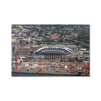 Canvas Wall Art - Aerial view of Seattle, Washington, CenturyLink Field home of the Seattle Seahawks NFL football team