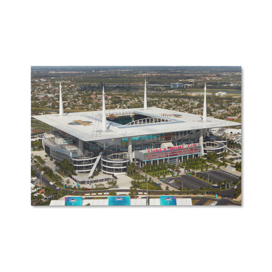 Canvas Wall Art - Aerial view of Hard Rock Stadium in Miami Gardens, a city just north of Miami, Florida