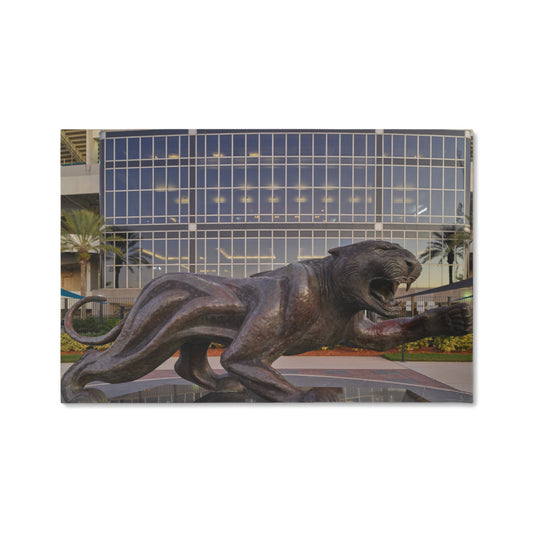 Canvas Wall Art - Bronze sculpture of the beast outside TIAA Bank Field, the home stadium of the Jacksonville Jaguars of the NFL, in Jacksonville, Florida