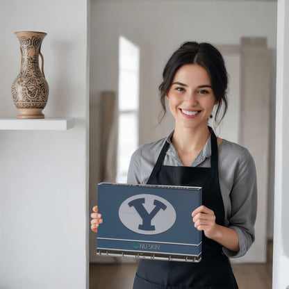 Canvas Wall Art - The simple Y, erected here on the back of the football stadium scoreboard, has become a symbol at Brigham Young University in Provo, Utah
