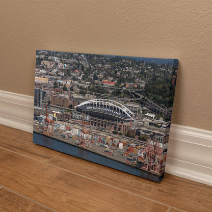 Canvas Wall Art - Aerial view of Seattle, Washington, CenturyLink Field home of the Seattle Seahawks NFL football team