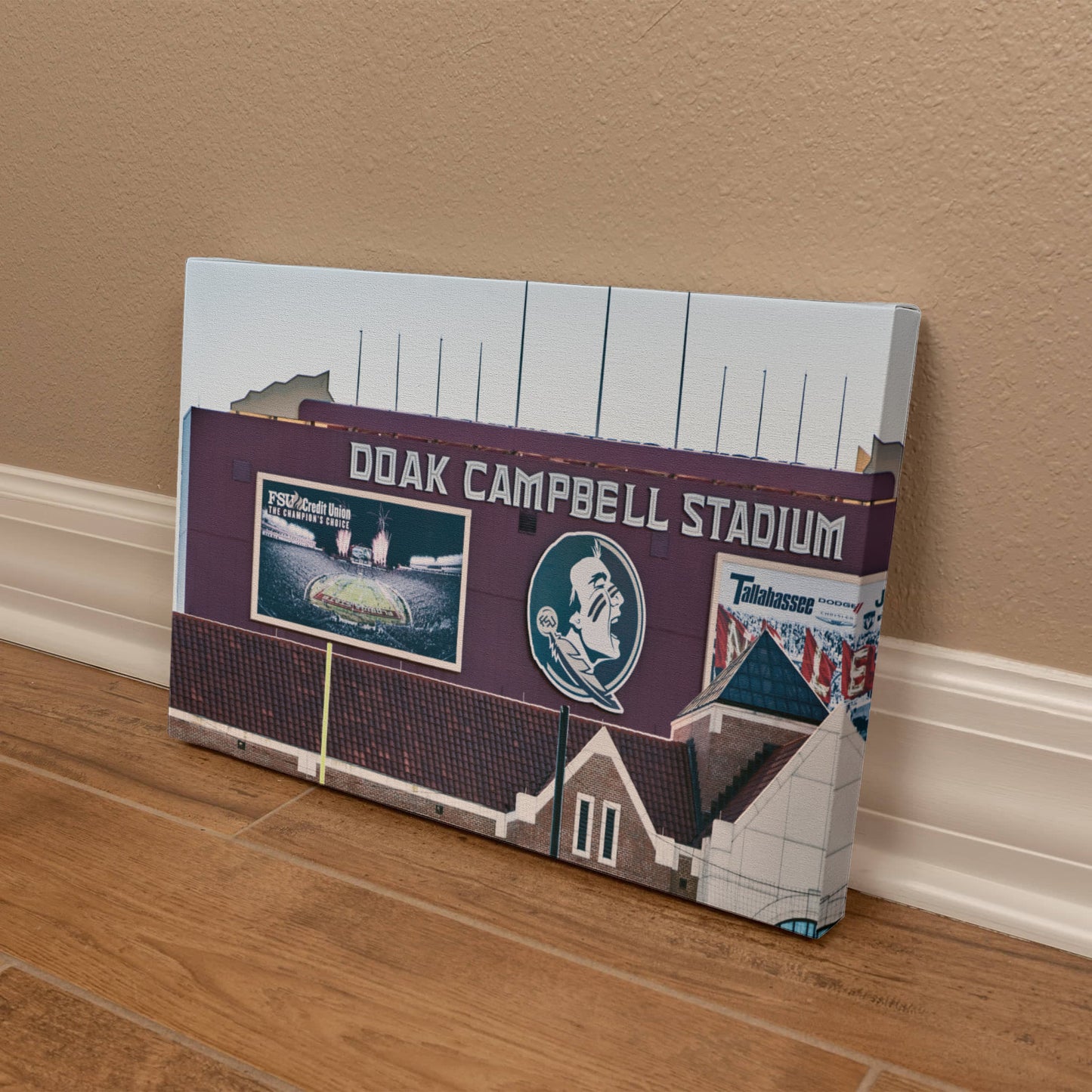 Canvas Wall Art - Doak Campbell Stadium, the home football stadium of the Florida State Seminoles team at Florida State University in Tallahassee