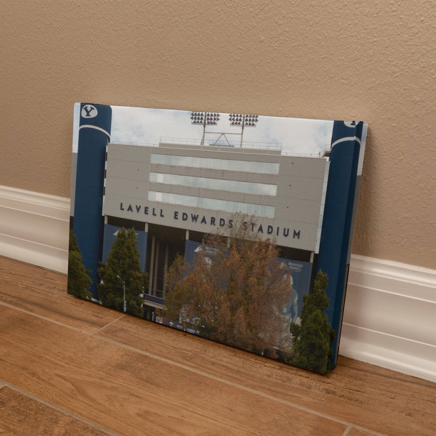 Canvas Wall Art - Lavell Edwards Stadium, named after the longtime football coach at Brigham Young University in Provo, in the western state of Uta