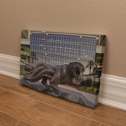 Canvas Wall Art - Bronze sculpture of the beast outside TIAA Bank Field, the home stadium of the Jacksonville Jaguars of the NFL, in Jacksonville, Florida