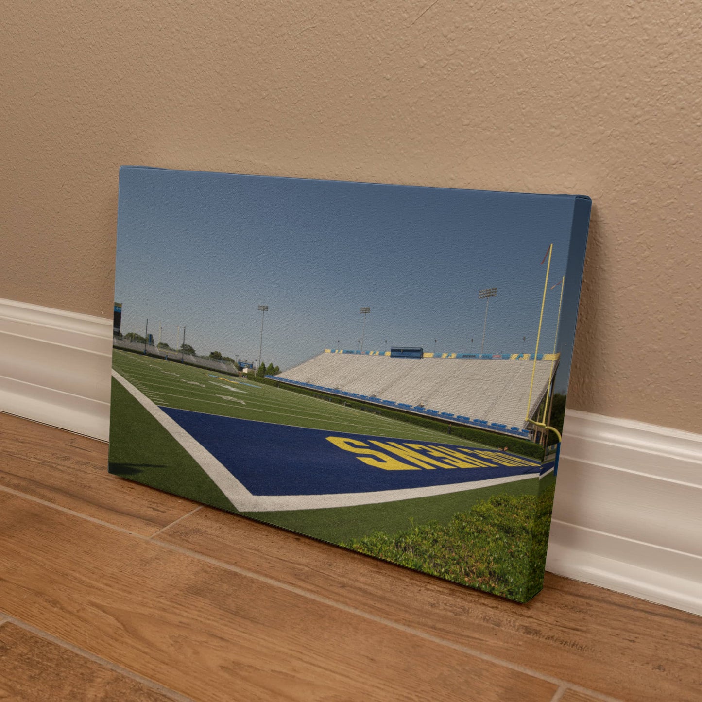 Canvas Wall Art - Field-level view of Tubby Raymond Field, the football stadium at the University of Delaware in Newark