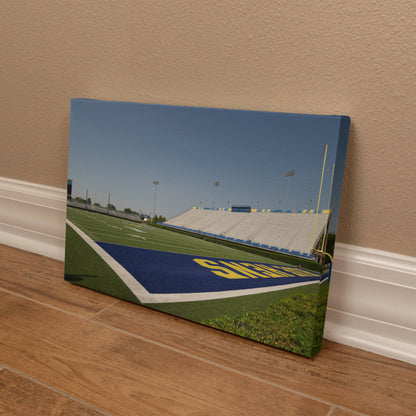 Canvas Wall Art - Field-level view of Tubby Raymond Field, the football stadium at the University of Delaware in Newark