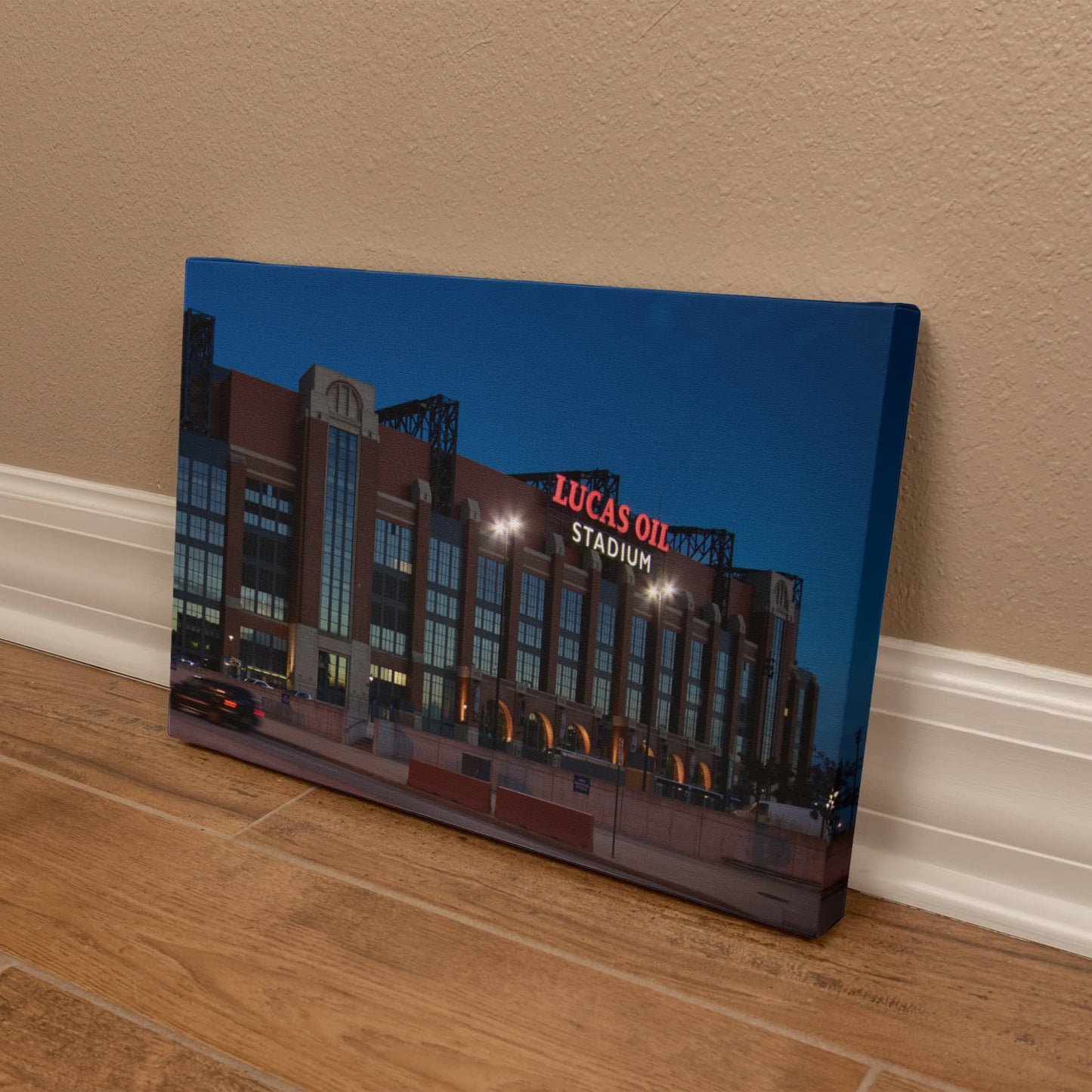 Canvas Wall Art - Dusk shot of Lucas Oil Stadium, home of the Indianapolis Colts NFL team, 2016