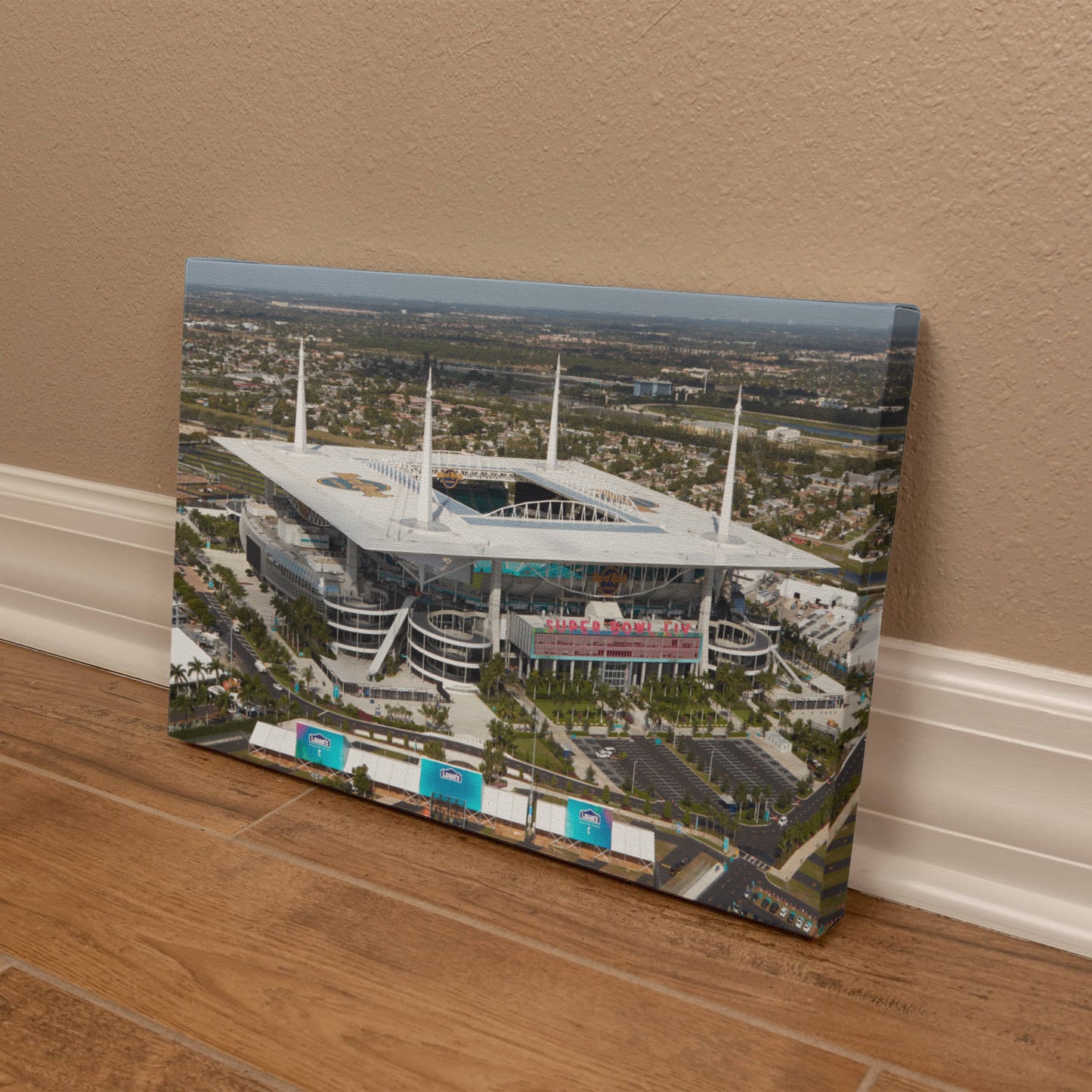 Canvas Wall Art - Aerial view of Hard Rock Stadium in Miami Gardens, a city just north of Miami, Florida