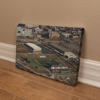 Canvas Wall Art - Detroit, Michigan, Wayne State University campus, including its football stadium