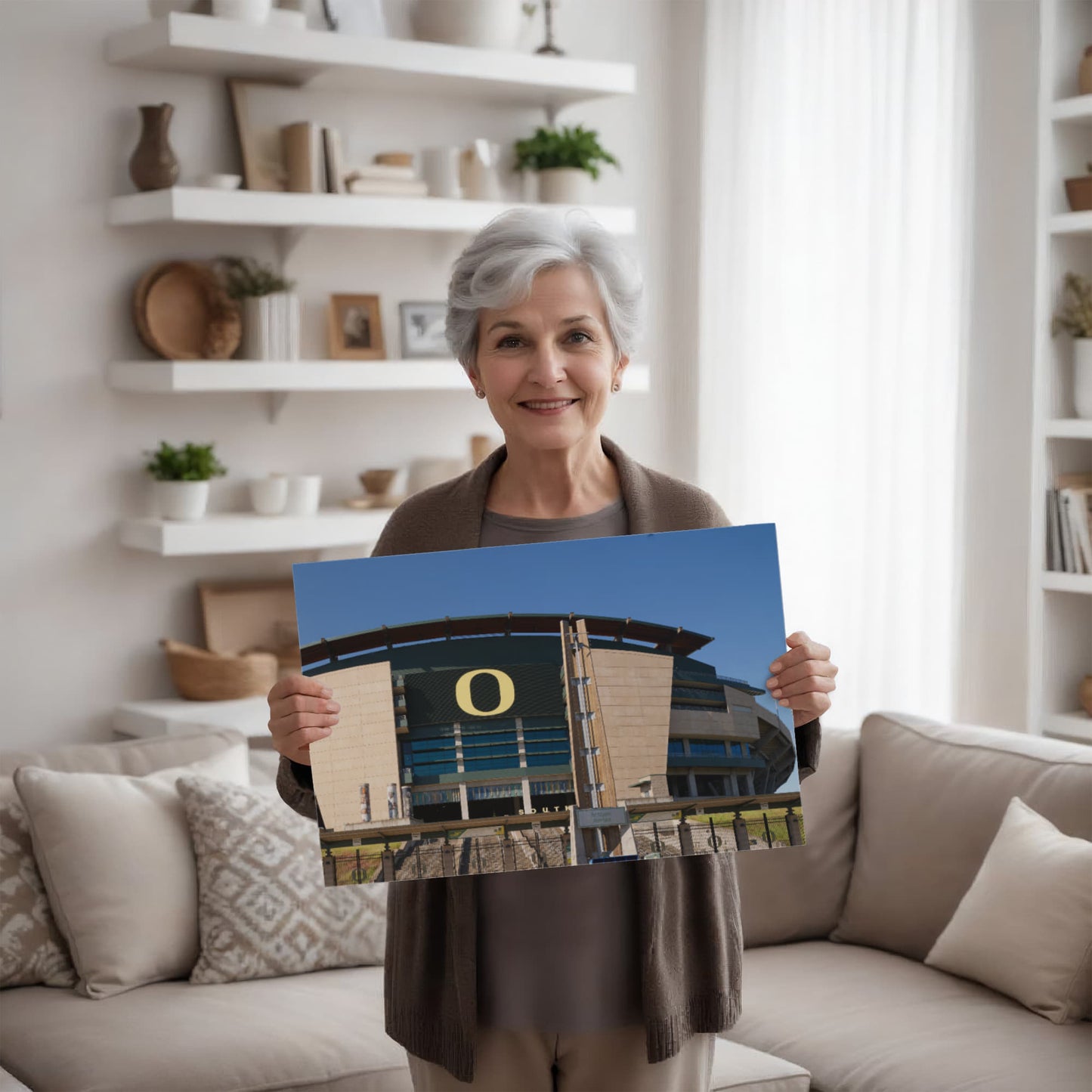Canvas Wall Art - The Autzen Stadium is the home field of the Oregon Ducks football team