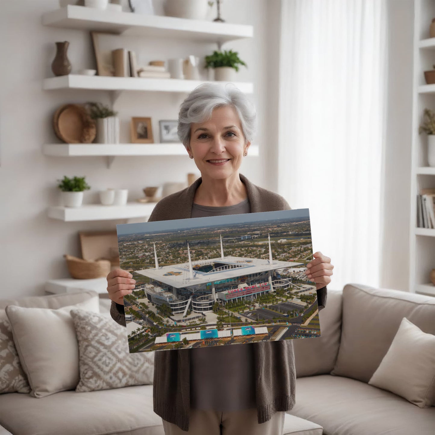 Canvas Wall Art - Aerial view of Hard Rock Stadium in Miami Gardens, a city just north of Miami, Florida