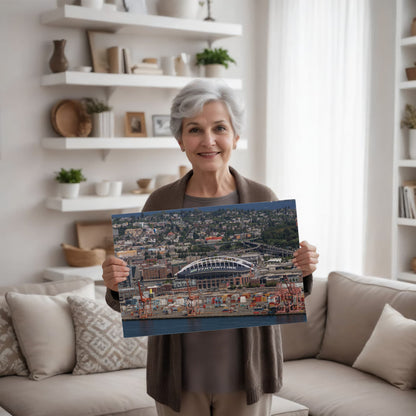 Canvas Wall Art - Aerial view of Seattle, Washington, CenturyLink Field home of the Seattle Seahawks NFL football team