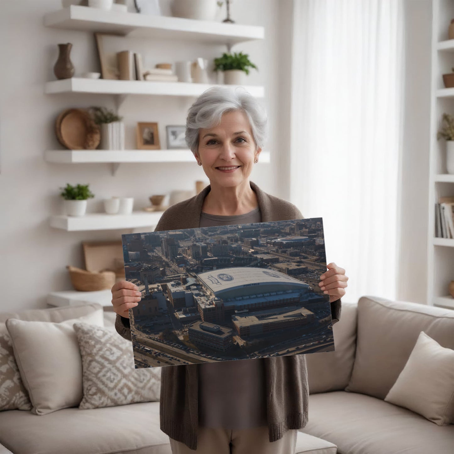 Canvas Wall Art - Ford Field, the domed multipurpose stadium that is home to the Detroit Lions of the NFL