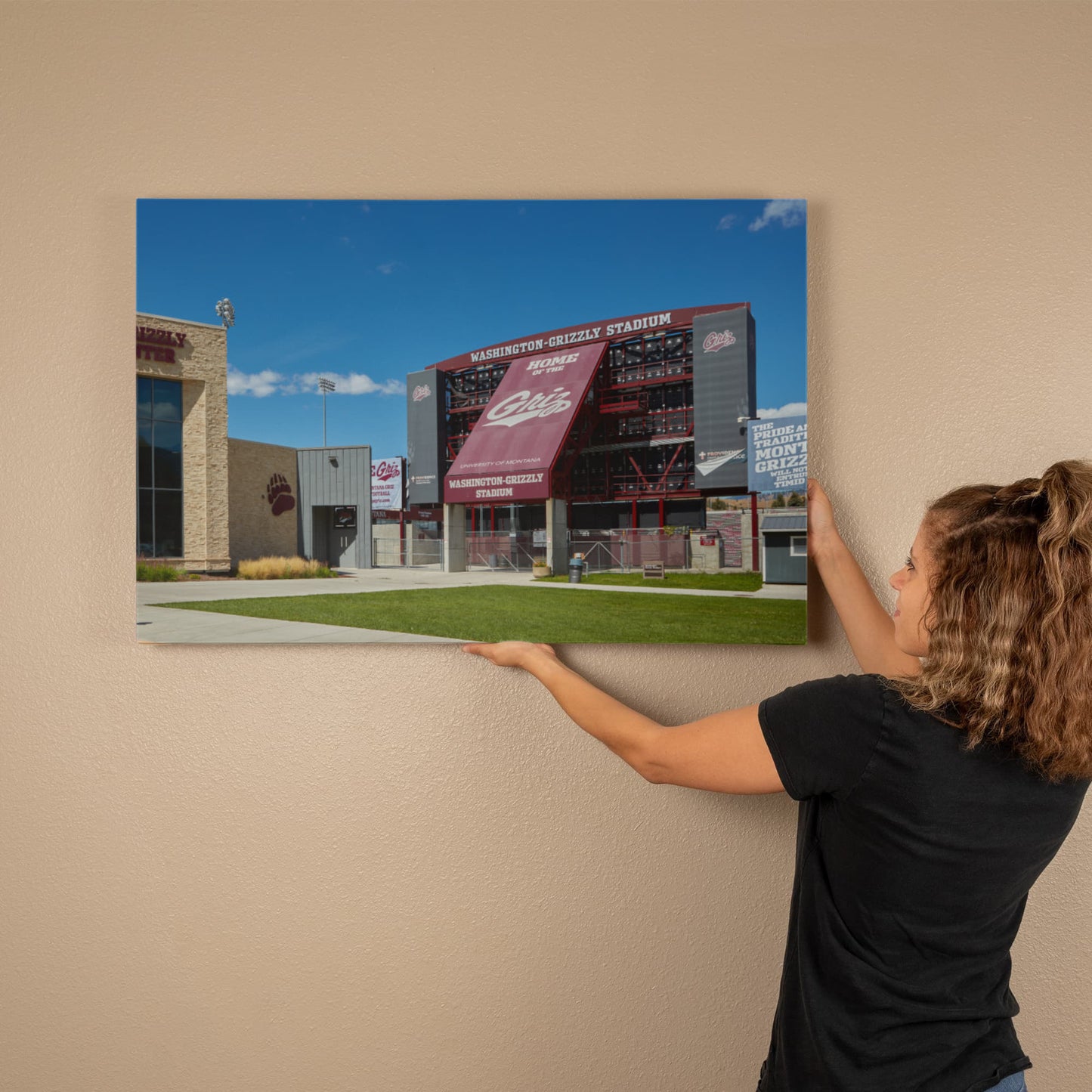 Canvas Wall Art - Washington-Grizzly Stadium, the home field of the University of Montana's football team, nicknamed the Grizzlies, in Missoula