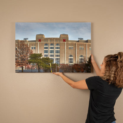 Canvas Wall Art - Memorial Stadium, home to the University of Nebraska Cornhusker football team in Lincoln, the capital city of the midwest-U.S. state of Nebraska