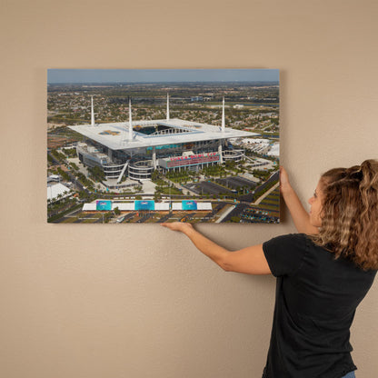 Canvas Wall Art - Aerial view of Hard Rock Stadium in Miami Gardens, a city just north of Miami, Florida