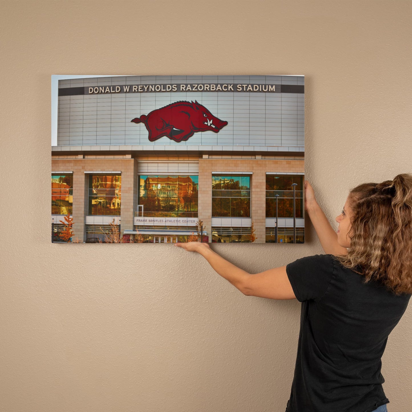 Canvas Wall Art - The Donald W. Reynolds Razorback Stadium, home of the University of Arkansas Razorbacks football team in Fayetteville
