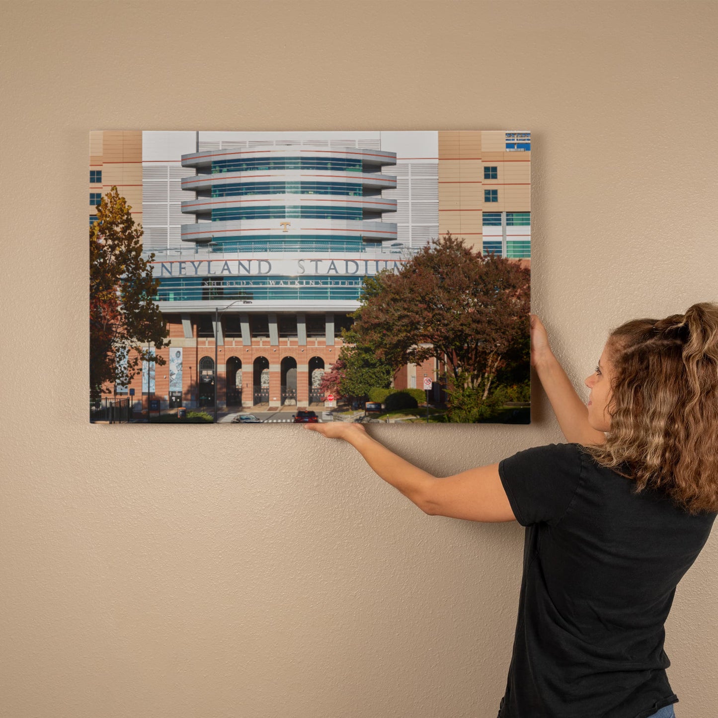 Canvas Wall Art - Neyland Stadium, the home of the University of Tennessee Volunteers' football team on the sprawling campus in Knoxville