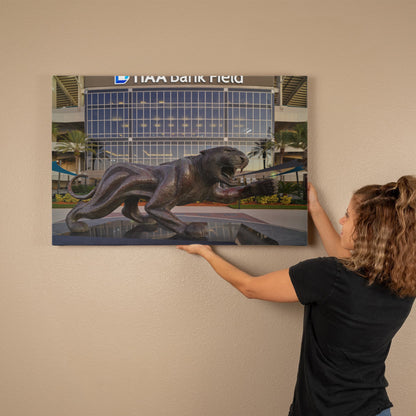 Canvas Wall Art - Bronze sculpture of the beast outside TIAA Bank Field, the home stadium of the Jacksonville Jaguars of the NFL, in Jacksonville, Florida