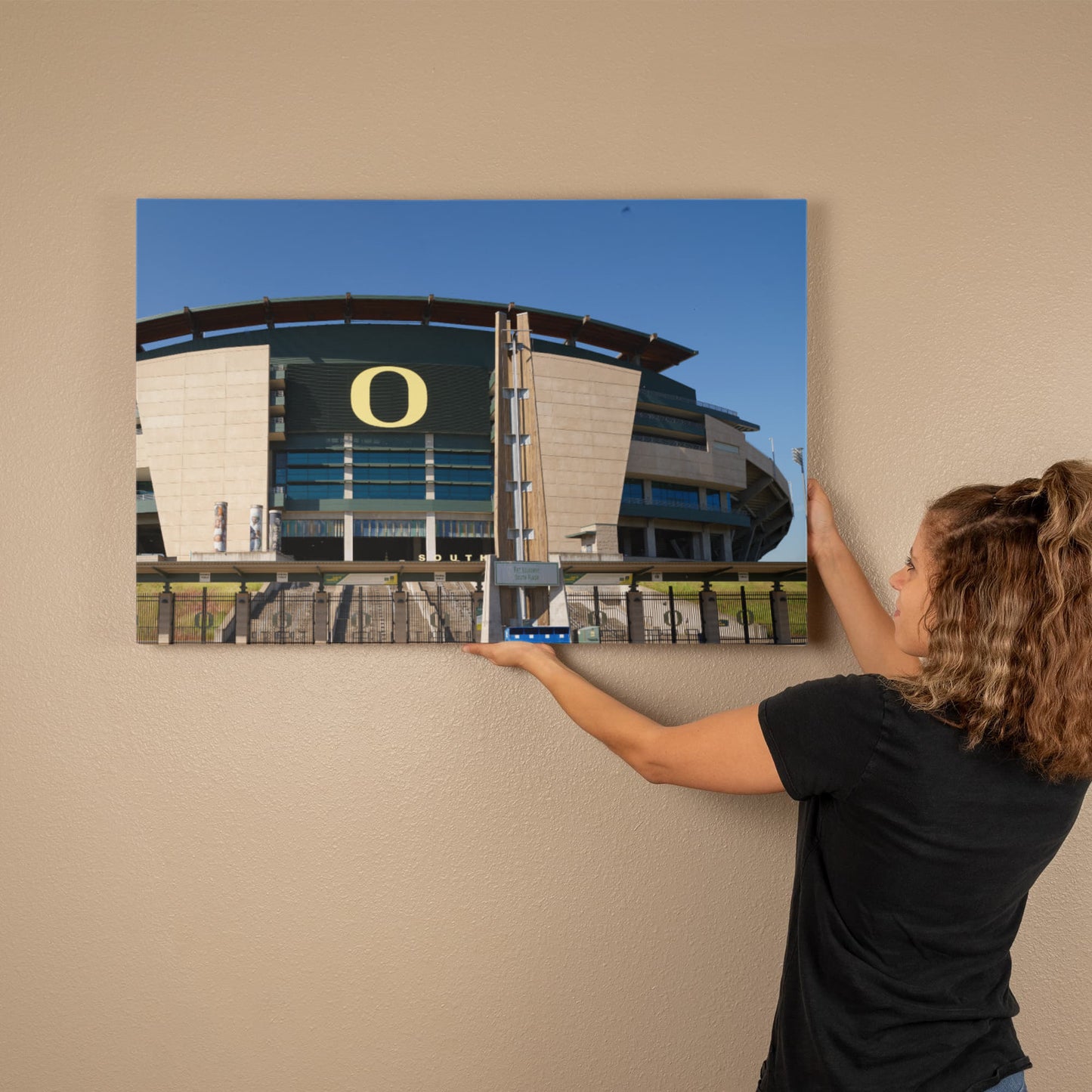 Canvas Wall Art - The Autzen Stadium is the home field of the Oregon Ducks football team