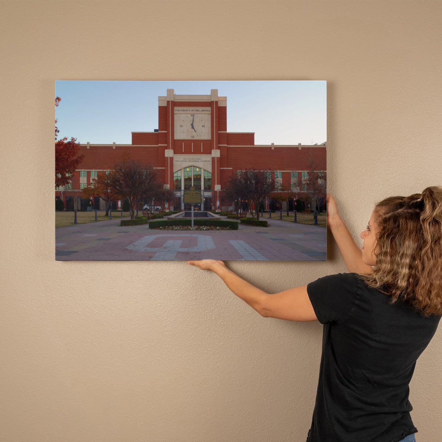 Canvas Wall Art - The Gaylord Family Oklahoma Memorial Stadium in Norman, a prominent suburb of the Oklahoma capital city, is the home field of the Oklahoma Sooners football teamty