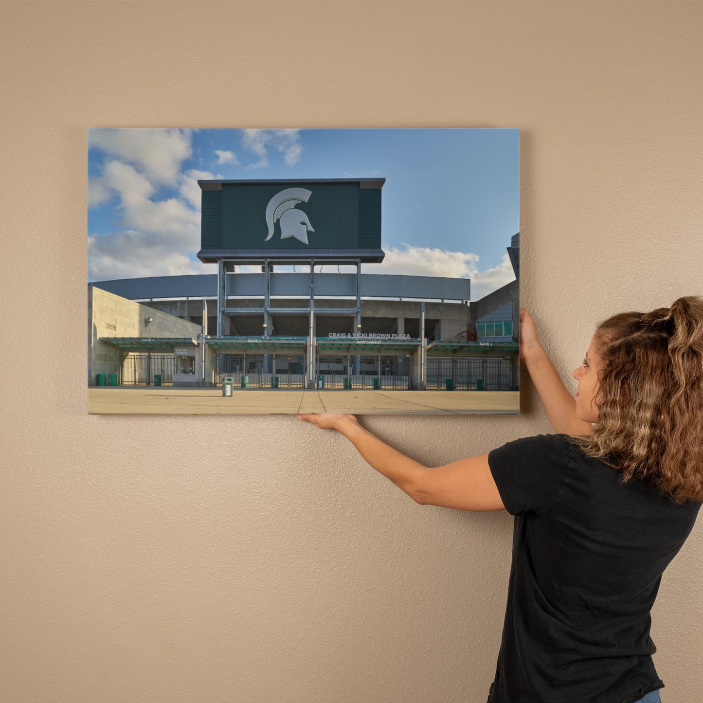 Canvas Wall Art - Spartan Stadium, the football stadium at Michigan State University in East Lansing. The university's athletic teams are nicknamed Spartans