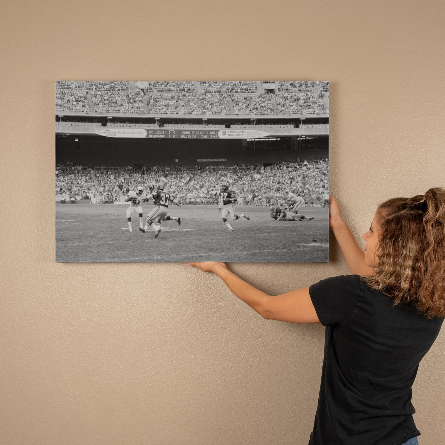 Canvas Wall Art - Redskins vs Cardinals Football Game, 1974