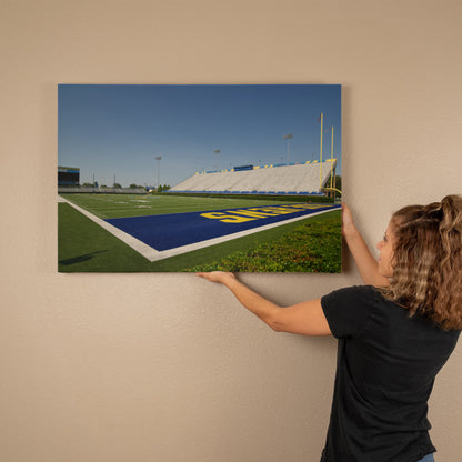Canvas Wall Art - Field-level view of Tubby Raymond Field, the football stadium at the University of Delaware in Newark
