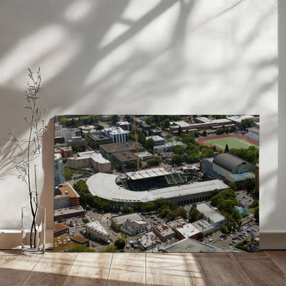 Canvas Wall Art - Portland, Oregon, Providence Park football stadium in the foreground, home of the Portland State University Vikings' team