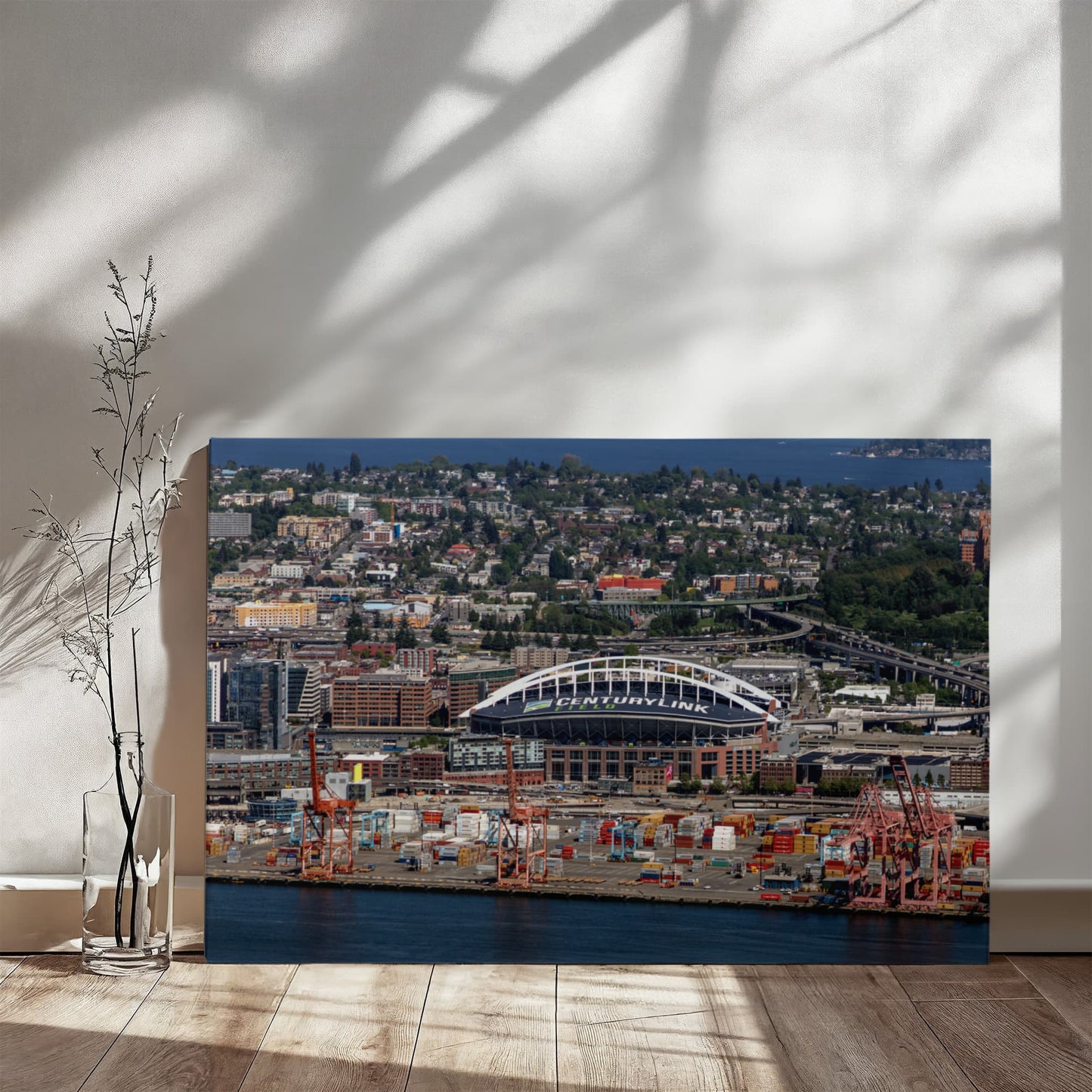 Canvas Wall Art - Aerial view of Seattle, Washington, CenturyLink Field home of the Seattle Seahawks NFL football team